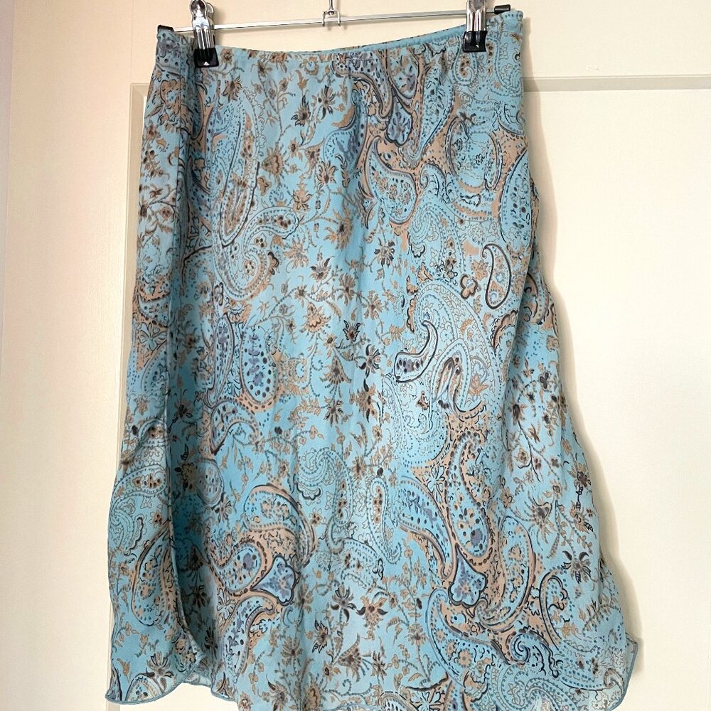 90's style- paisley blue skirt - small